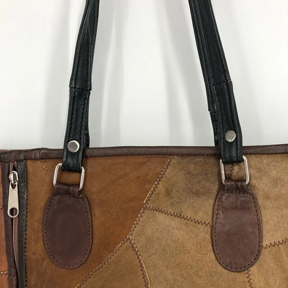 ‎Faux Leather Multicolored Patchwork Purse